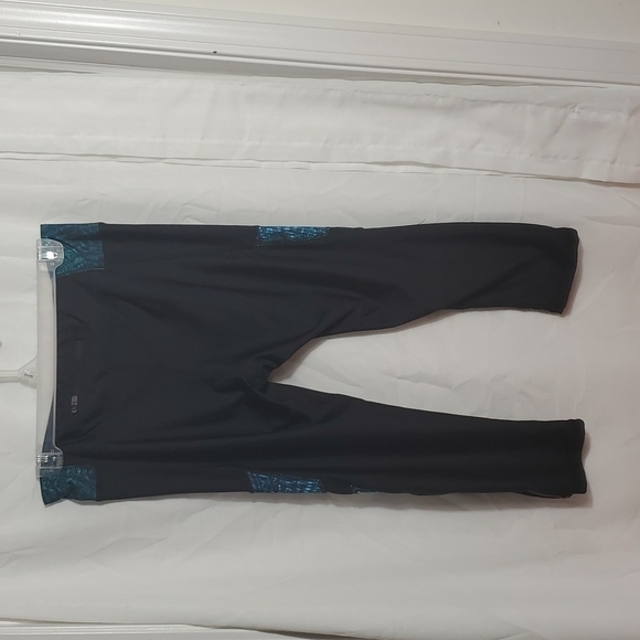 Adore Me leggings black teal mesh Size Large - Picture 1 of 7